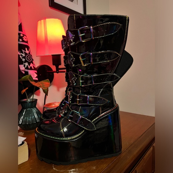 YRU rainbow mushroom Dune platform boots - 8M - Picture 4 of 4